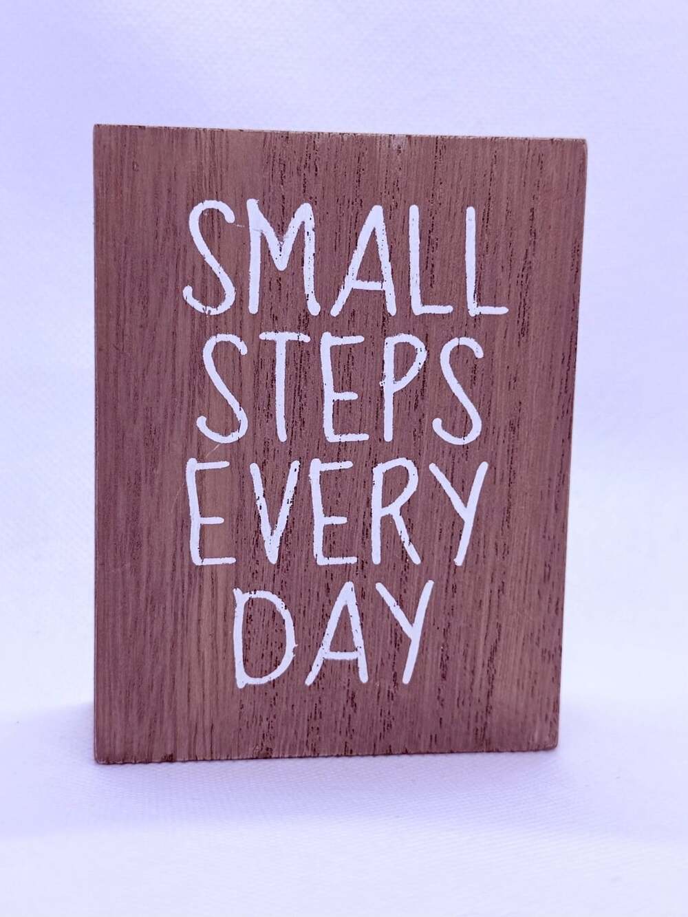 Small Steps Every Day Wooden Block Sign Inspirational Decor